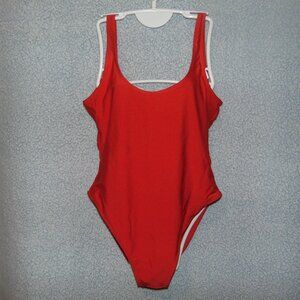 DixPerfect Red Scoopback Swimsuit L